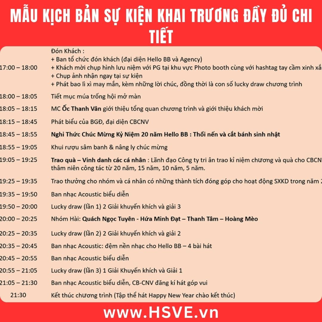 Kịch bản sự kiện khai trương