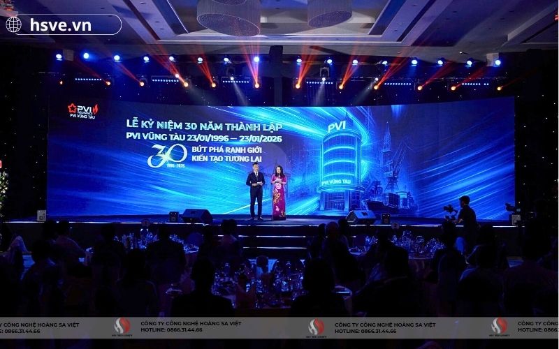 HSVE thi công âm thanh ánh sáng cho lễ kỷ niệm 30 năm thành lập bảo hiểm PVI Vũng Tàu
