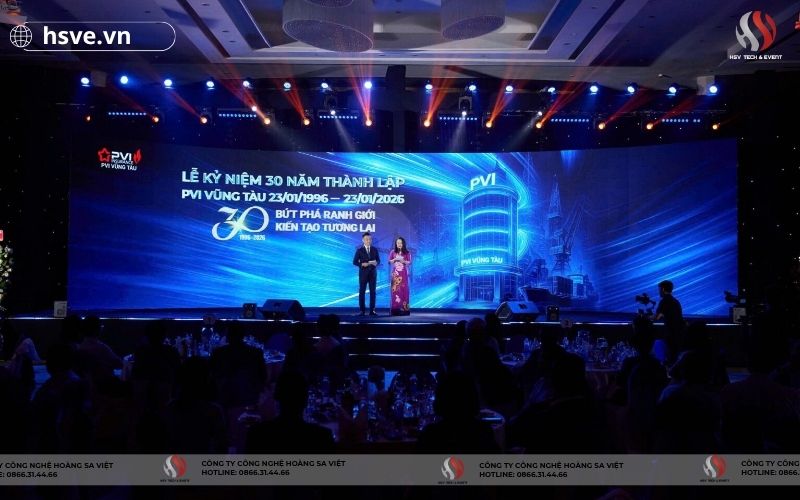 HSVE chuyên cho thuê màn hình led trong nhà (LED indoor) tổ chức lễ kỷ niệm thành lập