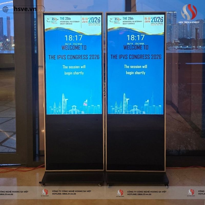 Dịch vụ thuê màn hình led chân đứng tại HSVE
