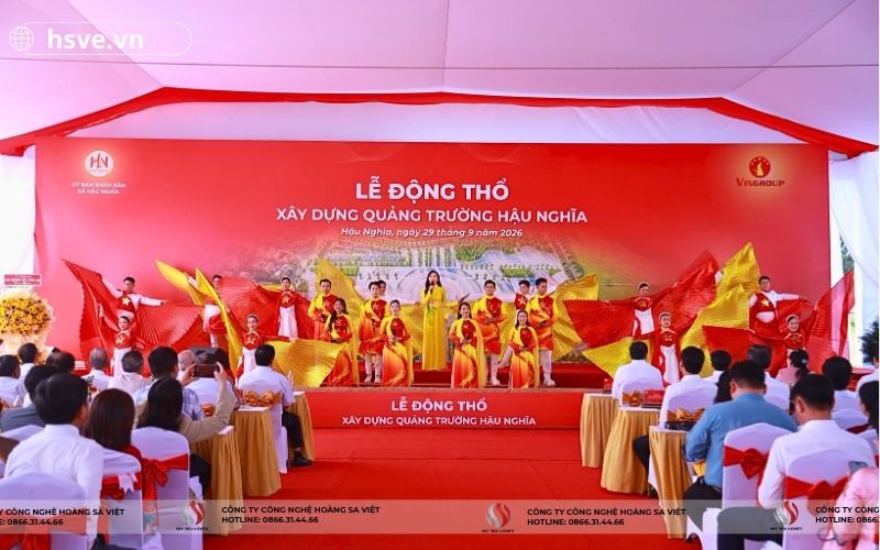 HSVE cung cấp âm thanh ánh sáng cho lễ động thổ xây dựng quảng trường Hậu Nghĩa
