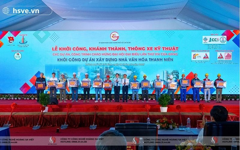 HSVE vinh dự cung câp thiết bị cho lễ khởi công dự án xây dựng nhà văn hoá thanh niên TP.HCM