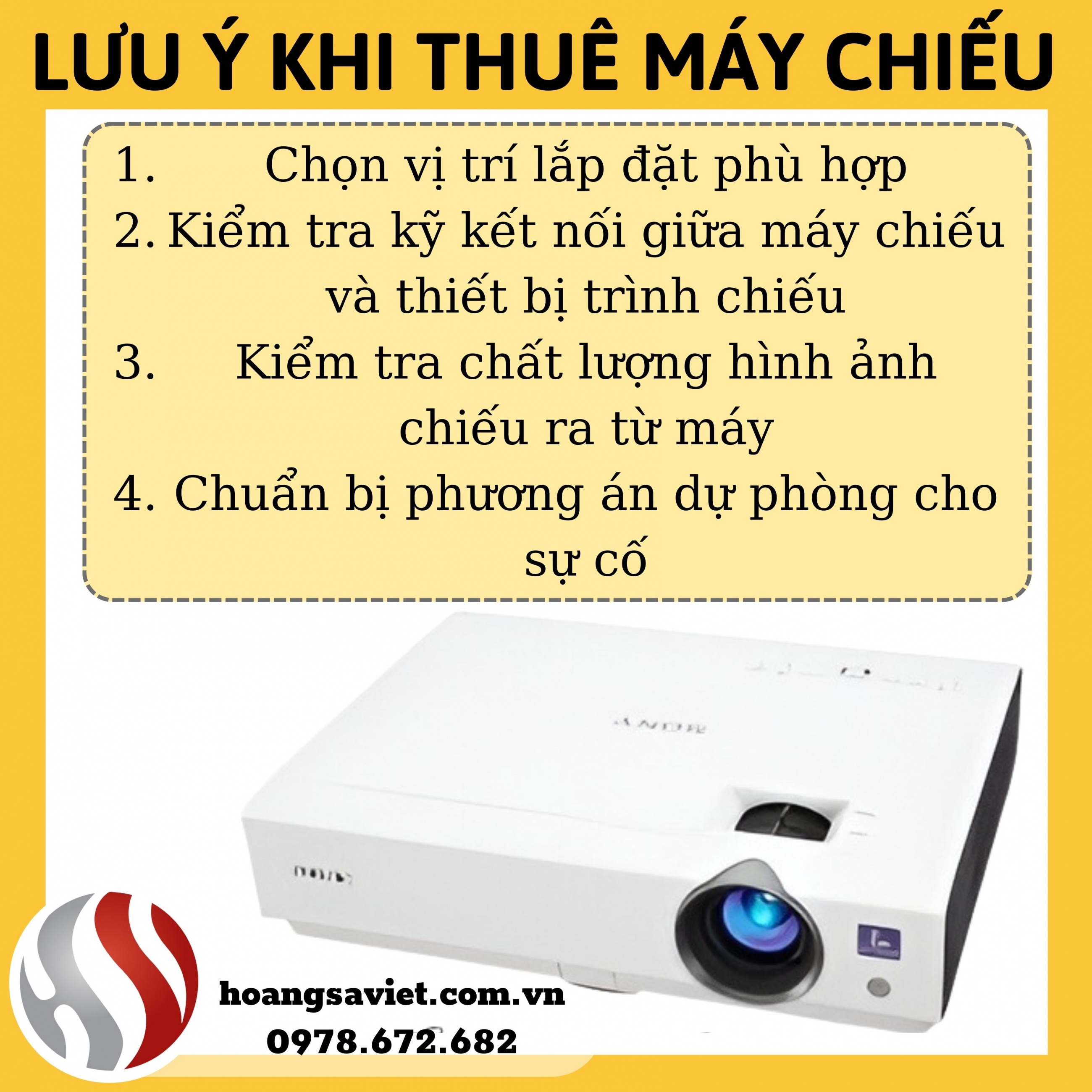 lưu ý khi thuê máy chiếu