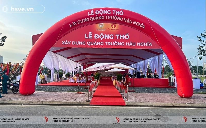 HSVE cung cấp âm thanh ánh sáng cho lễ động thổ xây dựng quảng trường Hậu Nghĩa