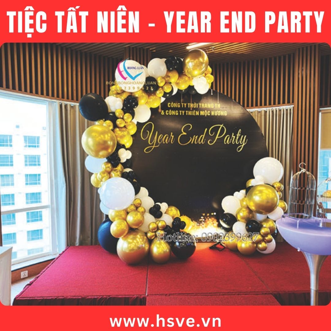 Trang trí bong bóng year end party