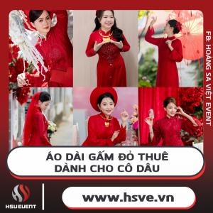 Áo Dài Cô Dâu Gấm Đỏ Thêu Cao Cấp Áo Dài Cô Dâu Gấm Đỏ Thêu Cao Cấp