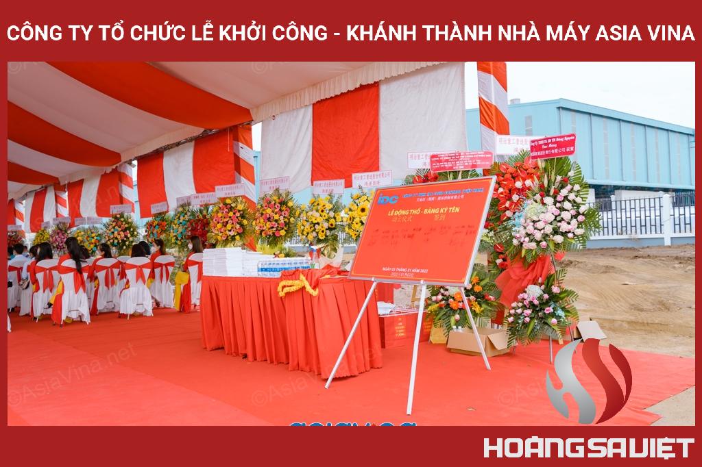 CÔNG TY TỔ CHỨC LỄ KHỞI CÔNG - KHÁNH THÀNH NHÀ MÁY ASIA VINA CÔNG TY TỔ CHỨC LỄ KHỞI CÔNG - KHÁNH THÀNH NHÀ MÁY ASIA VINA