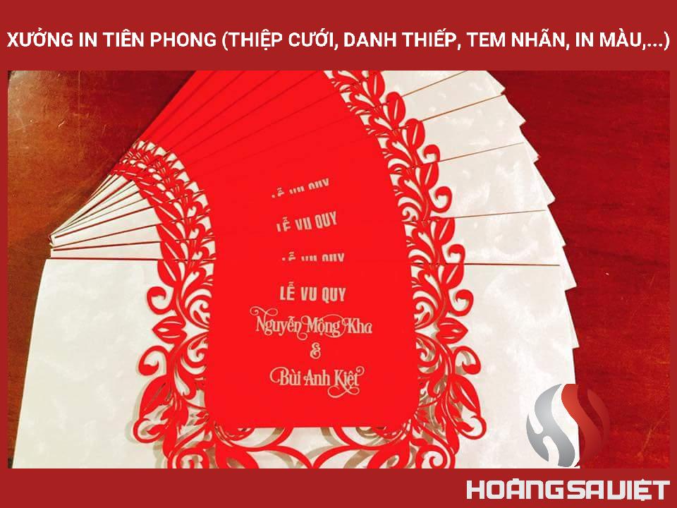 Xưởng In Tiên Phong (Thiệp Cưới, Danh Thiếp, Tem Nhãn, In Màu,...) Xưởng In Tiên Phong (Thiệp Cưới, Danh Thiếp, Tem Nhãn, In Màu,...)