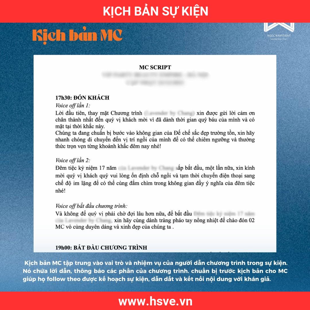 kịch bản sự kiện kịch bản sự kiện